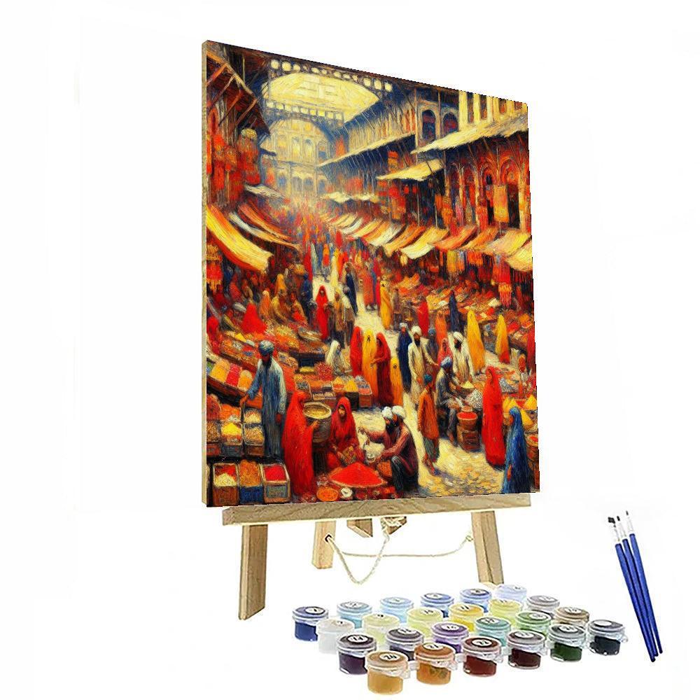 Lively Market Day Delight Paint By Numbers Art