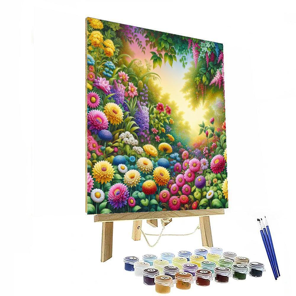 Colorful Garden Blooms Numbered Painting Kits