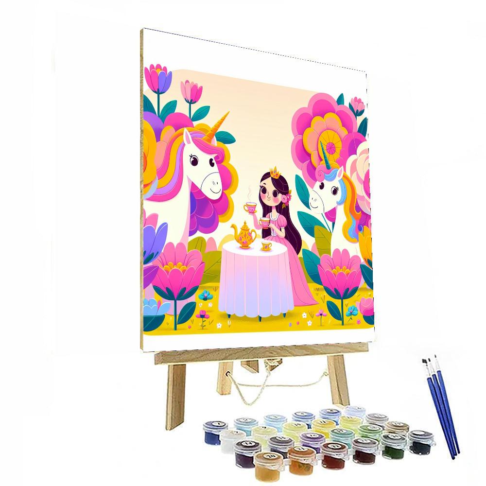 Princess Unicorn Tea Party DIY Paint By Numbers