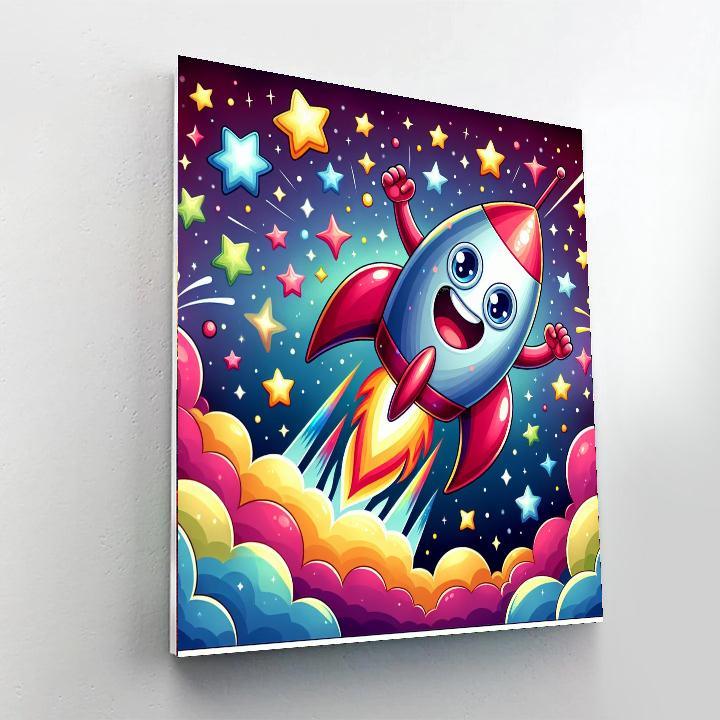 Excited Rocket DIY Paint By Numbers