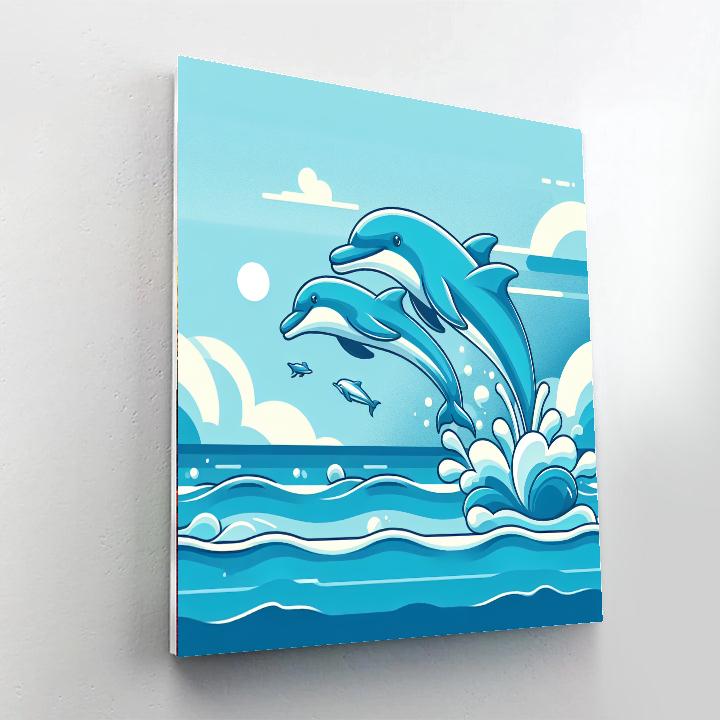 Splashing Dolphins Paint By Numbers Kits