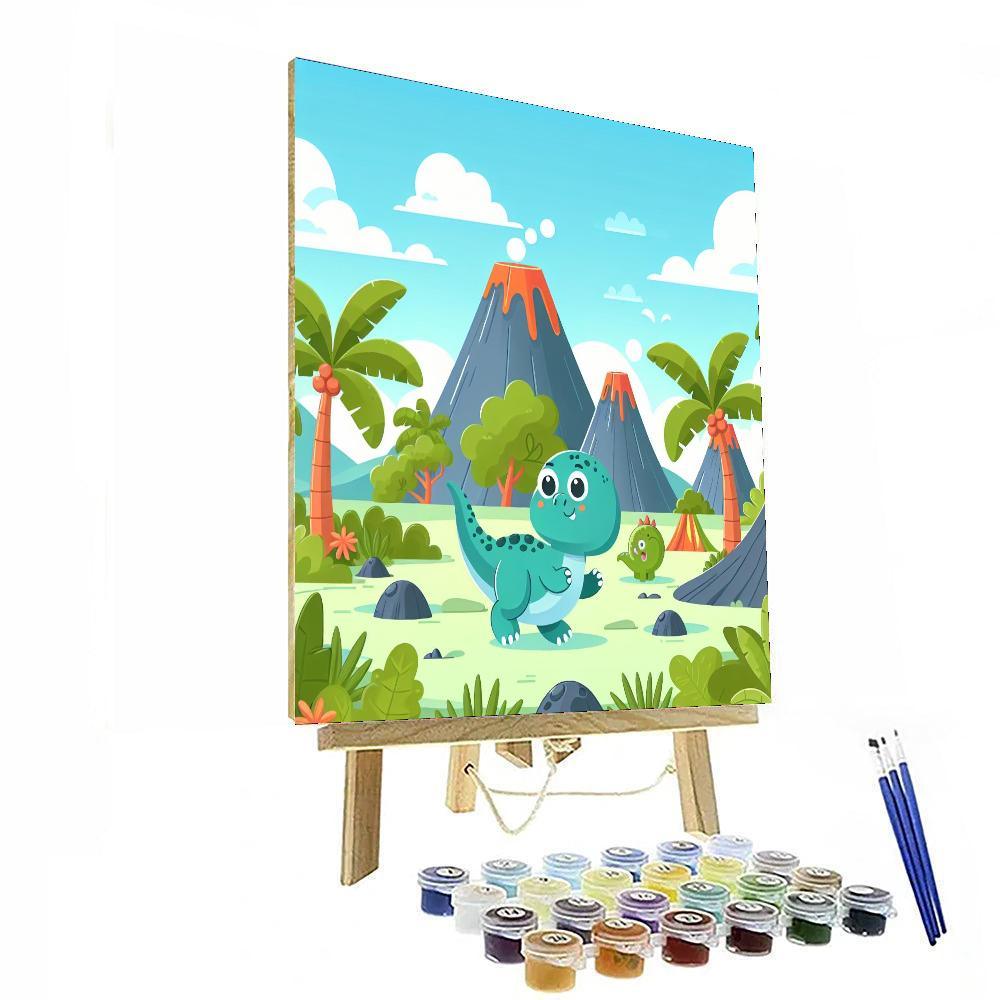 Dinosaurs' Playland Paint By Numbers Art