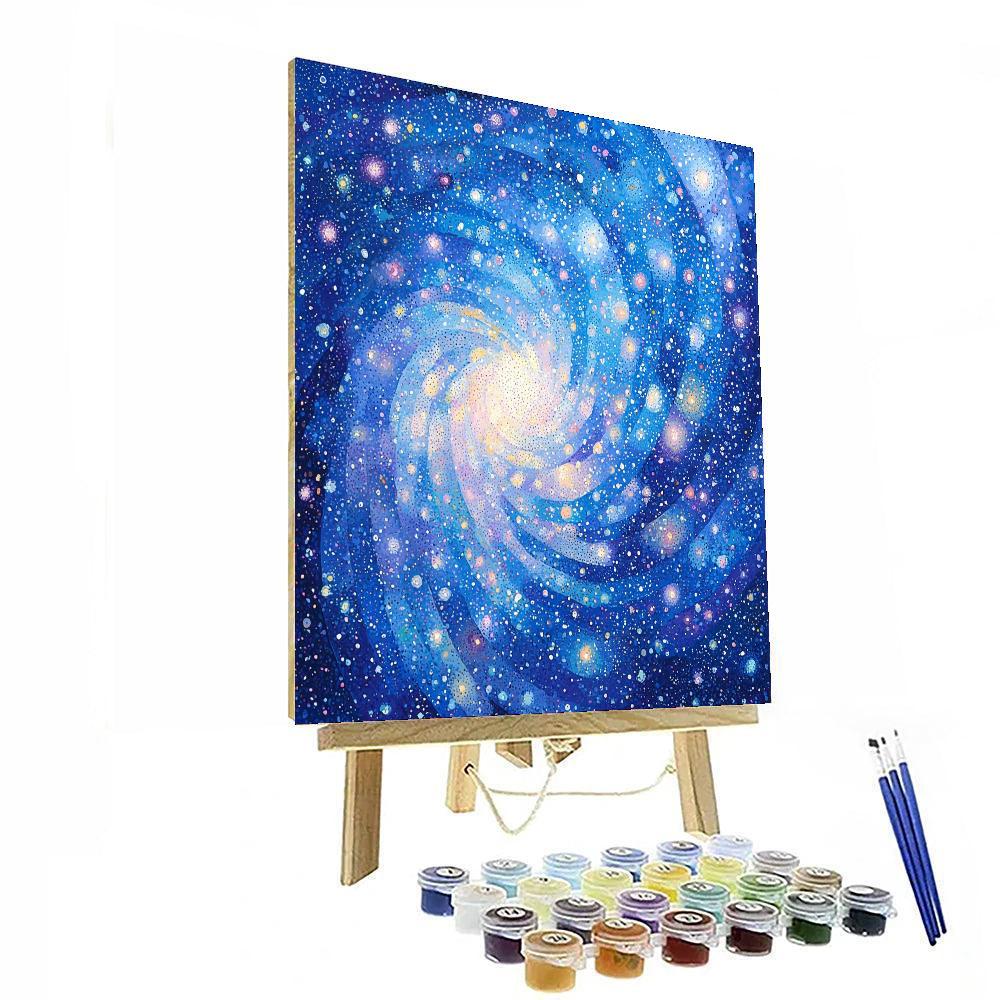 Georges Seurat Inspired Serene Cosmic Reflections  Paint By Numbers Art