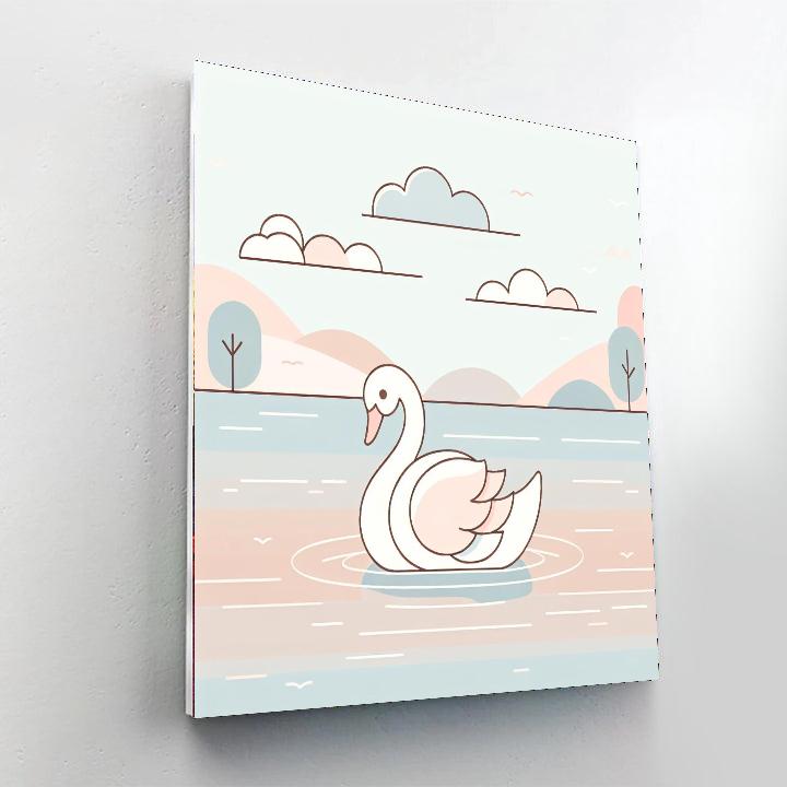 Serene Swan Sanctuary Painting Number Kit
