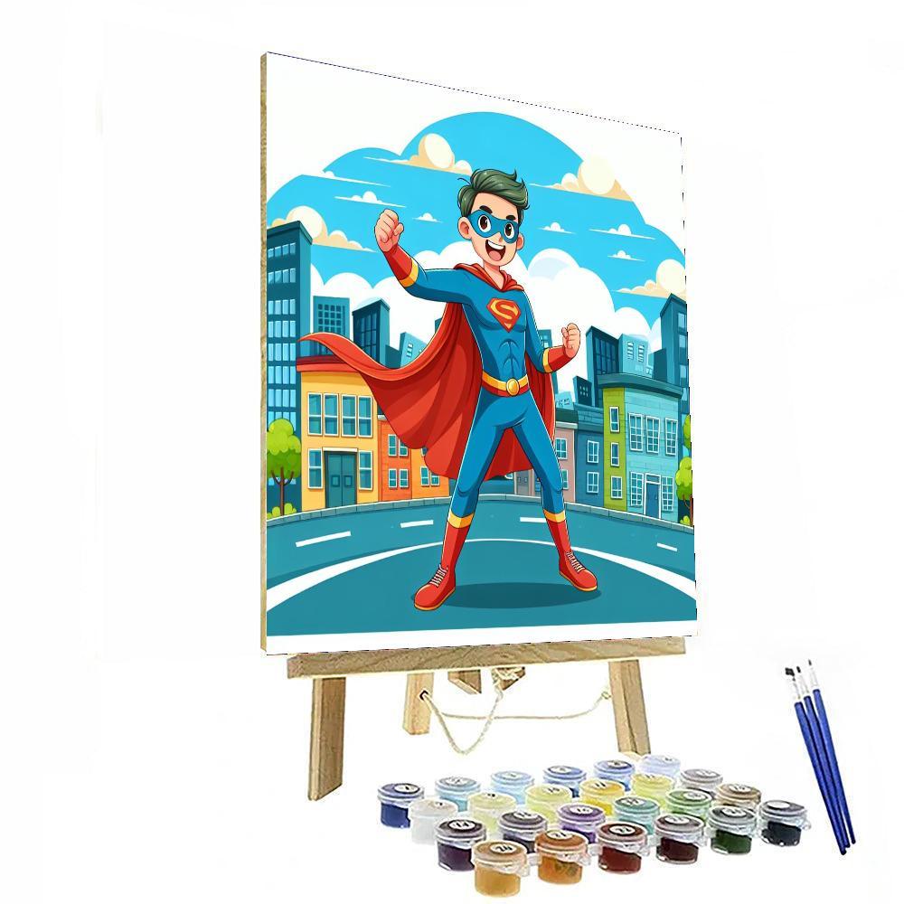 Daring Superhero Number Painting