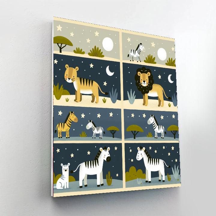 Safari Night Adventure Painting By Numbers Kit