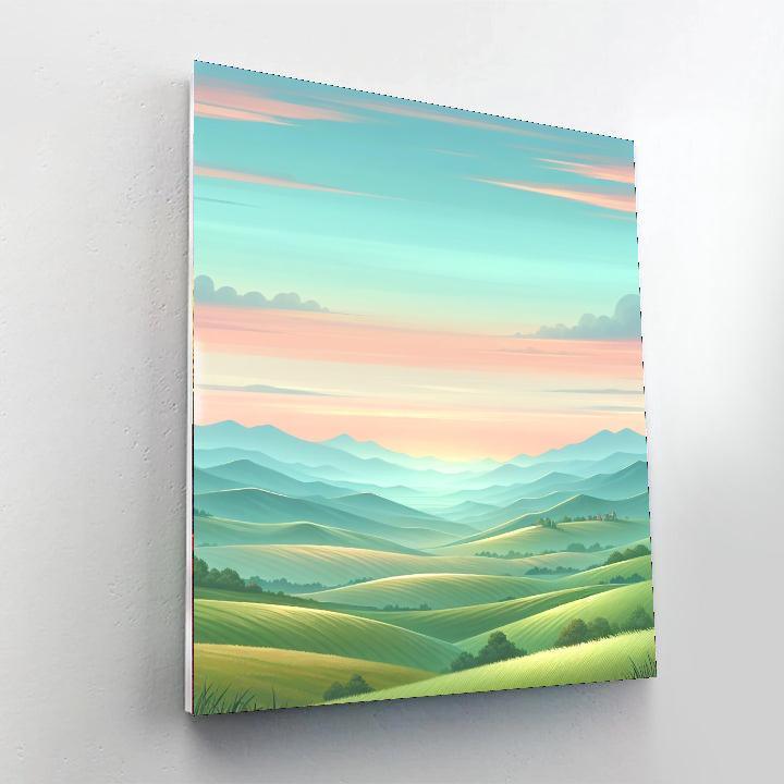Dawn Over Rolling Hills Numbered Painting Kits