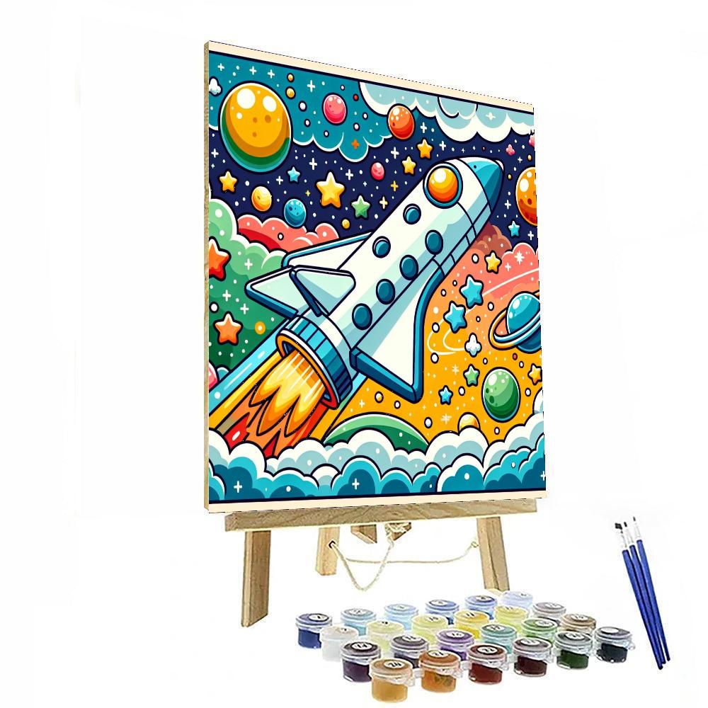 Happy Space Shuttle Paint By Color