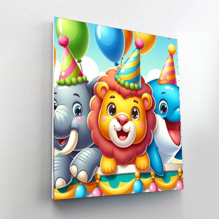 Animal Parade Party Painting Number Kit