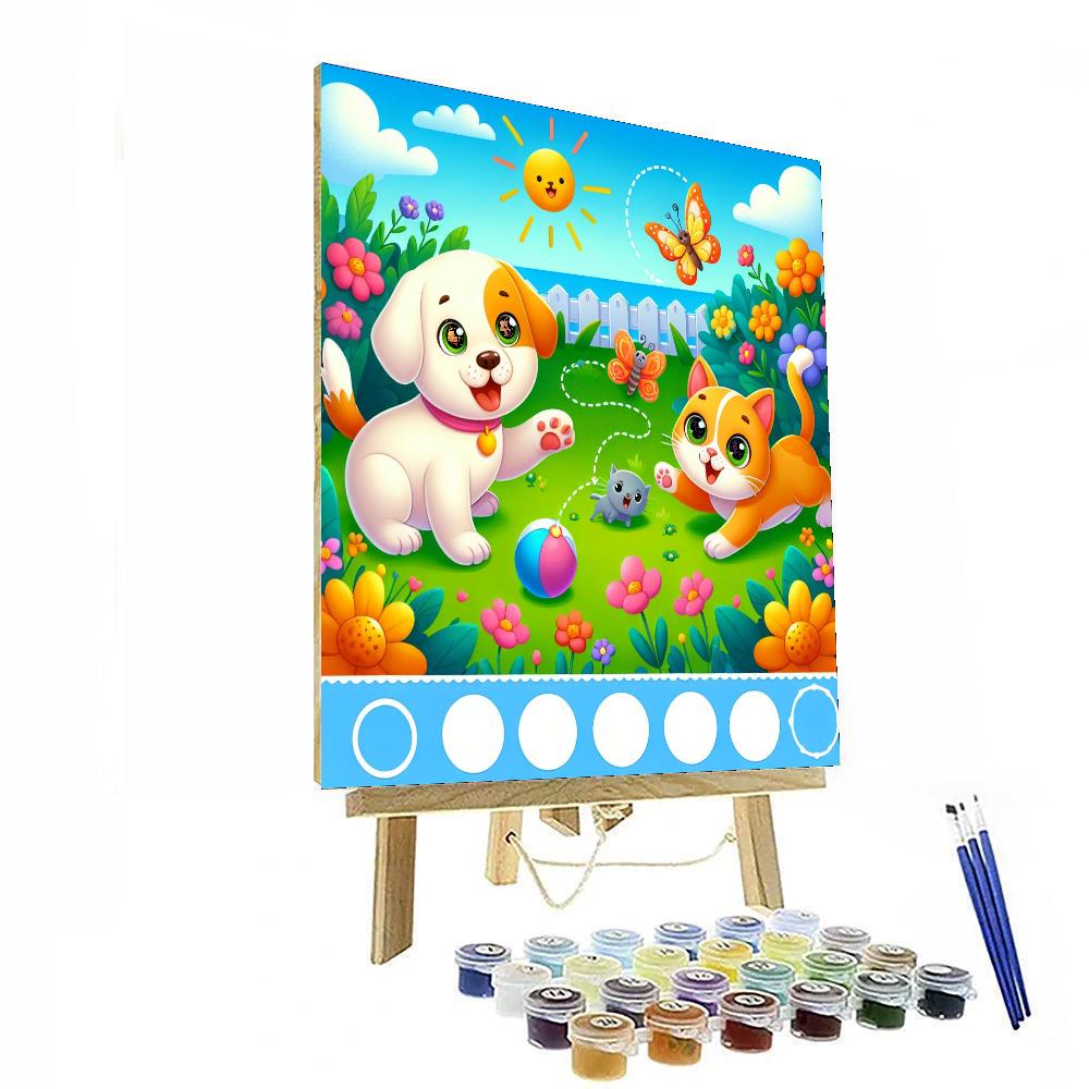 Cuddly Pets In Action Painting By Numbers Kit