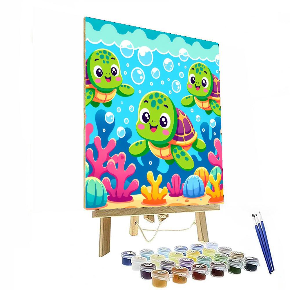 Underwater Adventure Turtles Numbered Painting Kits
