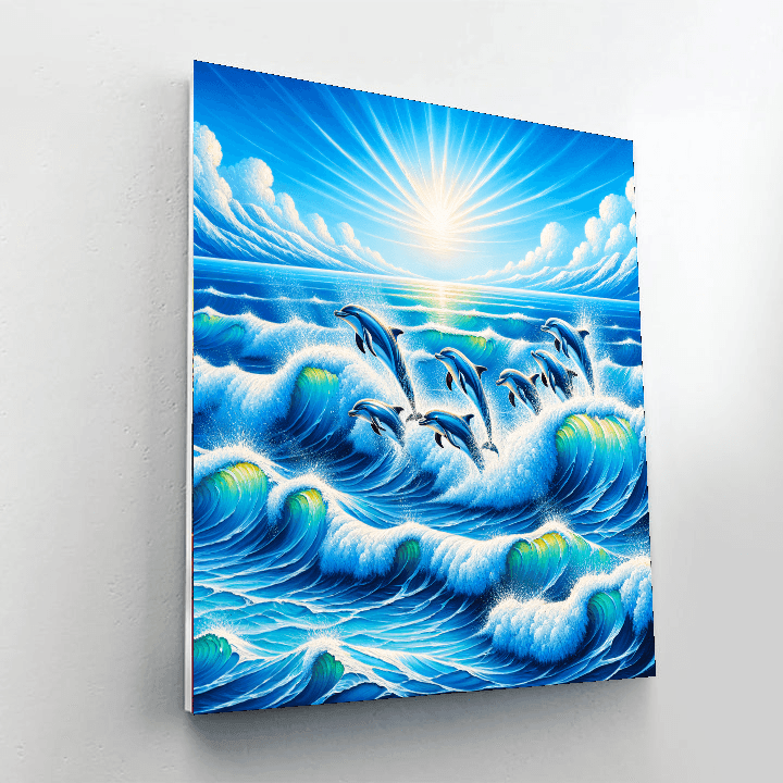 Playful Dolphin Bay Painting By Numbers Kit