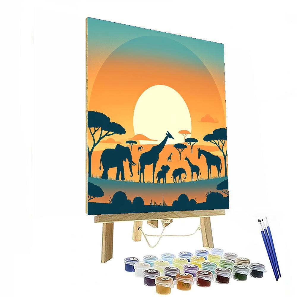Savannah Sunset Serenade Paint By Numbers Art