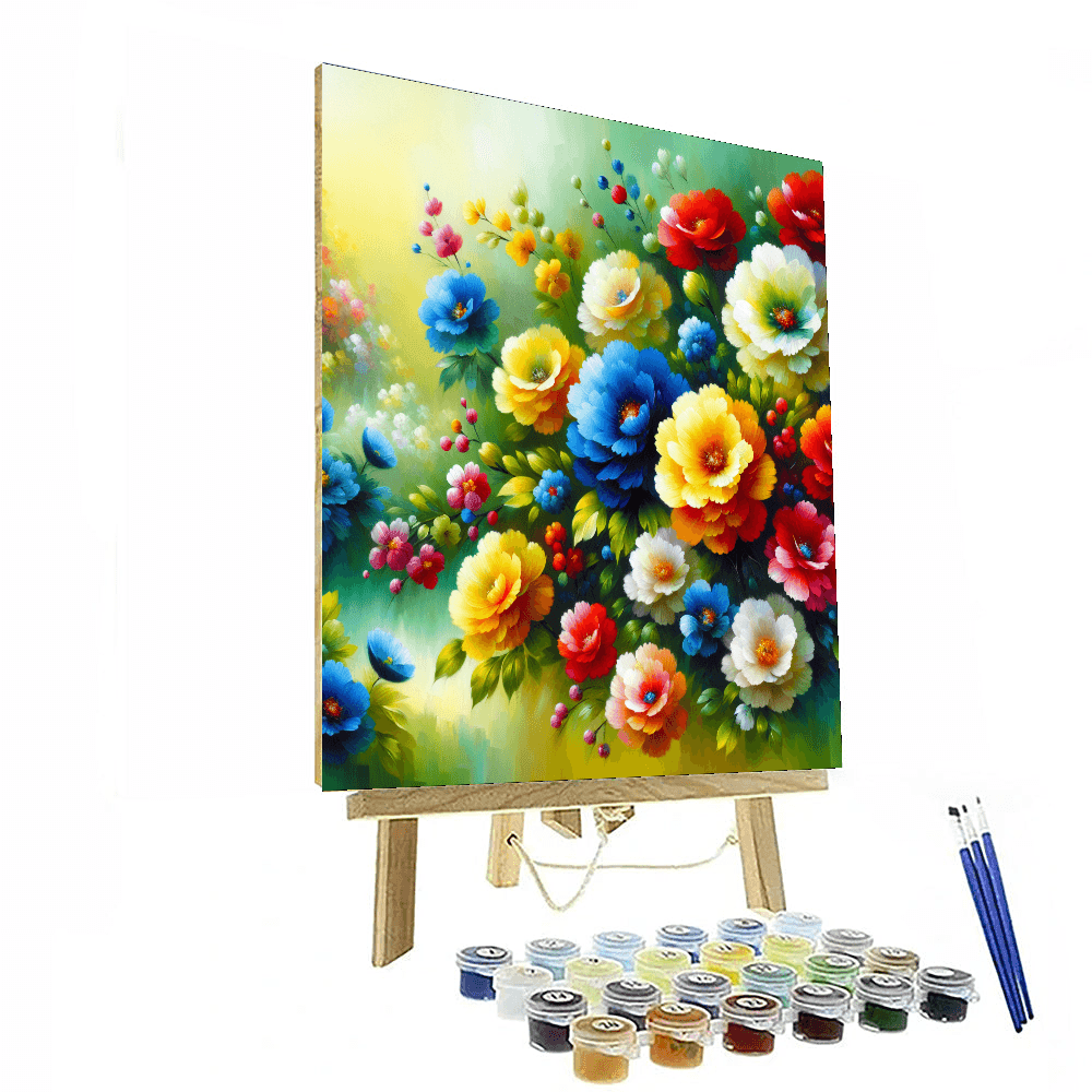 Radiant Floral Garden Painting Number Kit