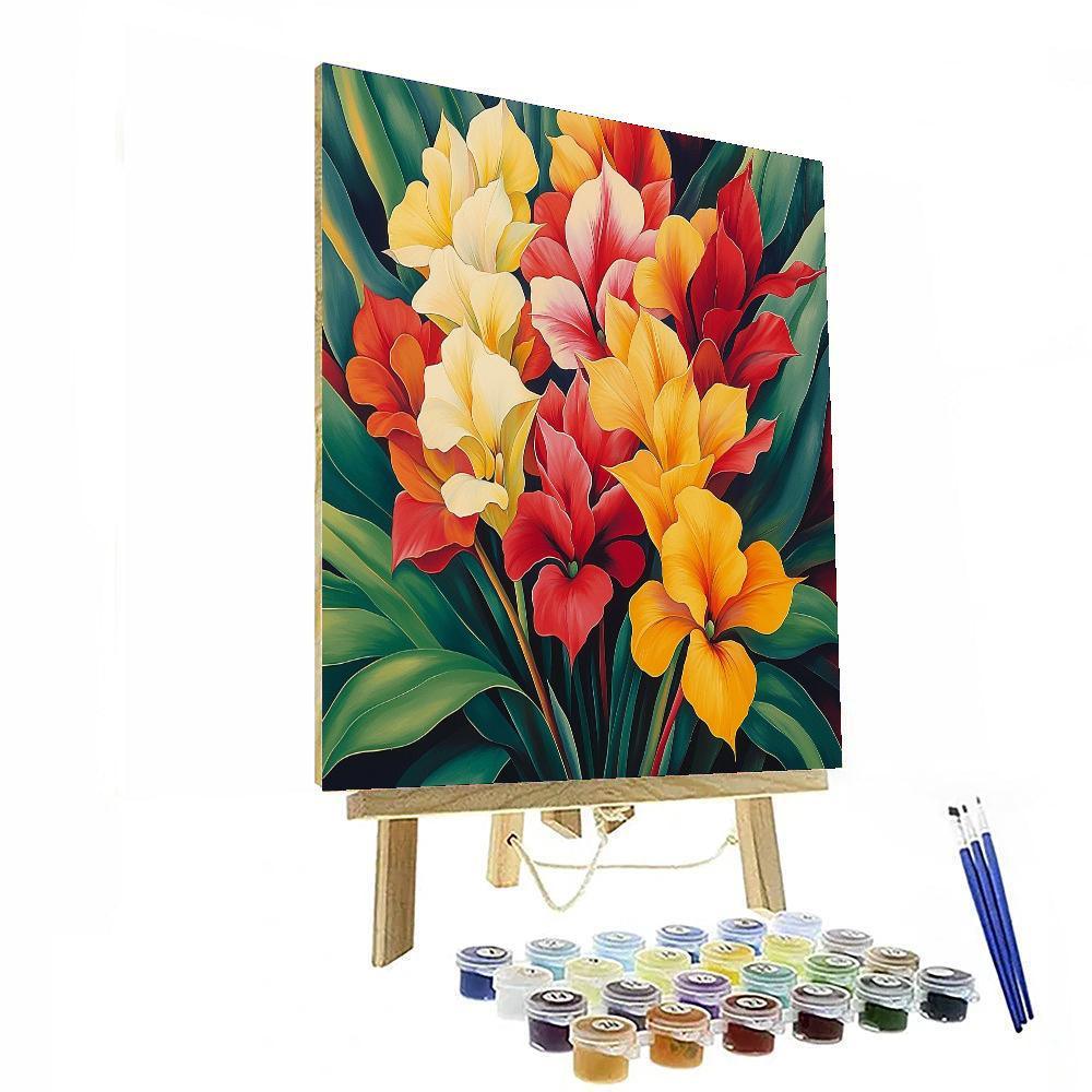 O'Keeffe Inspired Dancing Petals  Painting By Numbers Kit
