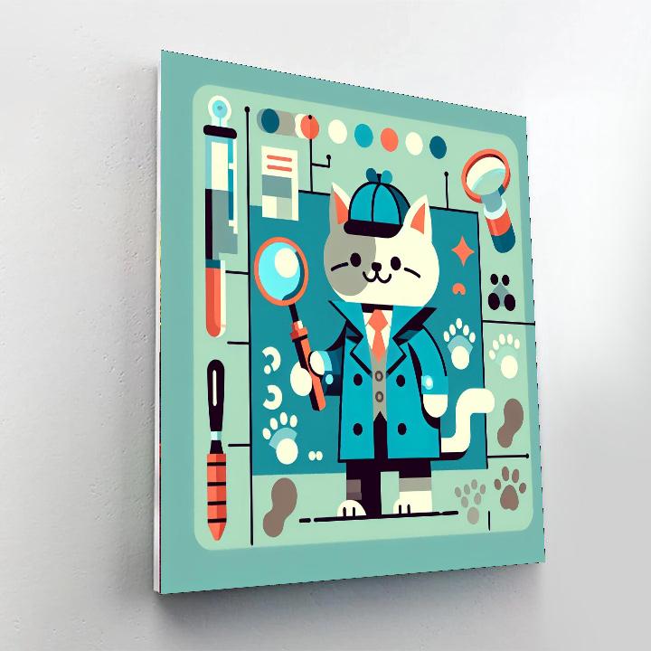 Clever Cat Detective Numbered Painting Kits