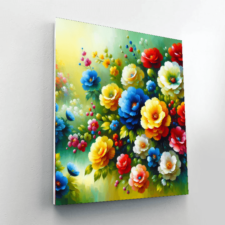 Radiant Floral Garden Painting Number Kit