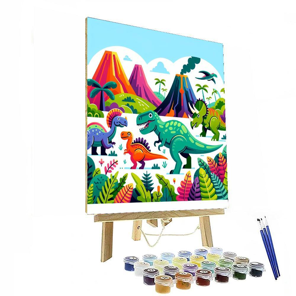 Prehistoric Dinosaur Roam Numbered Painting Kits