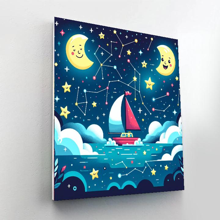 Sailing The Sea Of Stars Painting By Numbers Kit