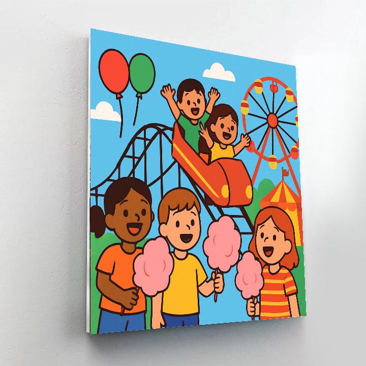 Sunny Day At The Amusement Park DIY Paint By Numbers
