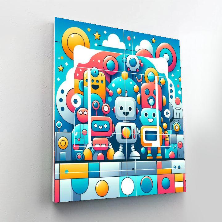 Exciting Robot World Paint By Numbers Kits