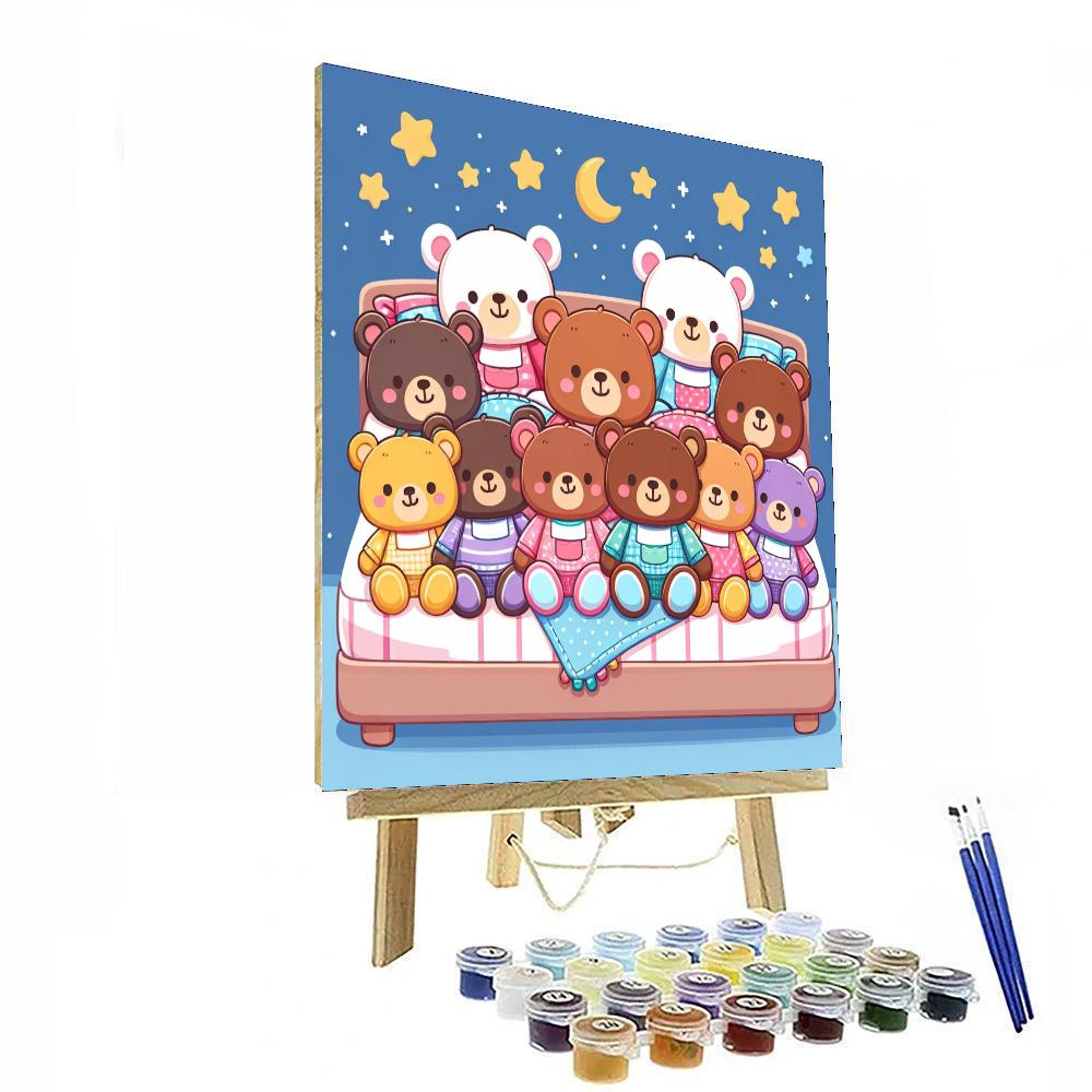 Cuddly Bears In Pajamas Paint By Numbers Kits