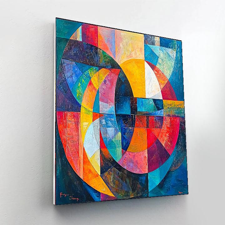 Frank Stella Inspired Prismatic Odyssey  Paint By Color