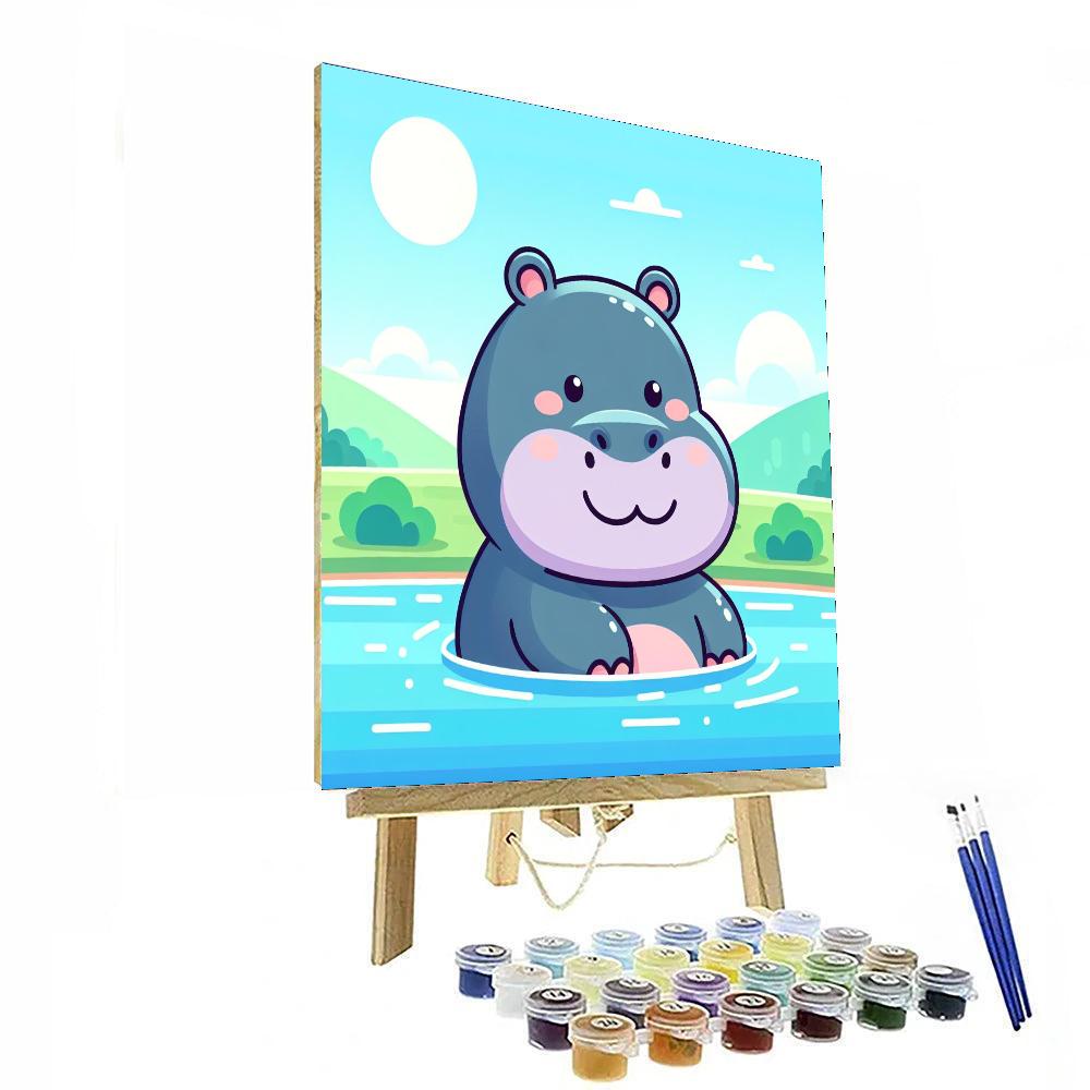 Happy Hippo Habitat Painting Number Kit