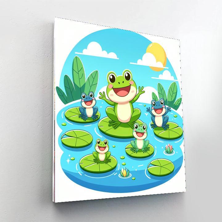 Hopping Frogs Paint By Numbers Art