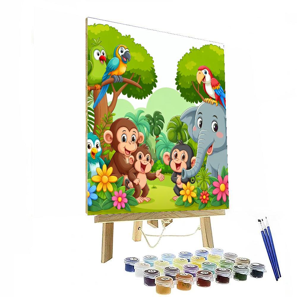 Vibrant Jungle Friends Paint By Numbers Art