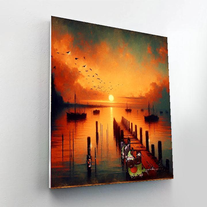 Romantic Sunset Pier Painting By Numbers Kit
