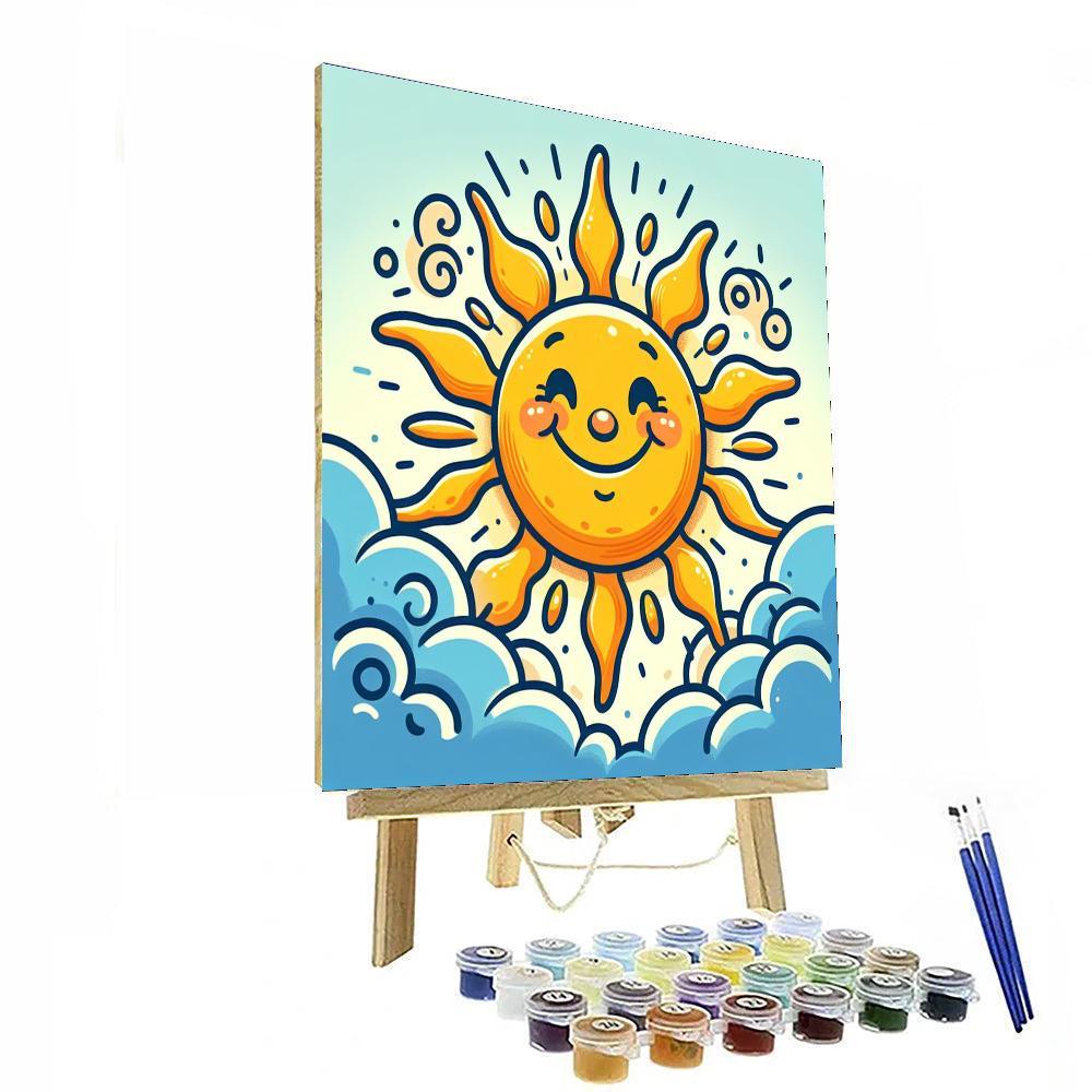 Sunshine Smiley Face Number Painting