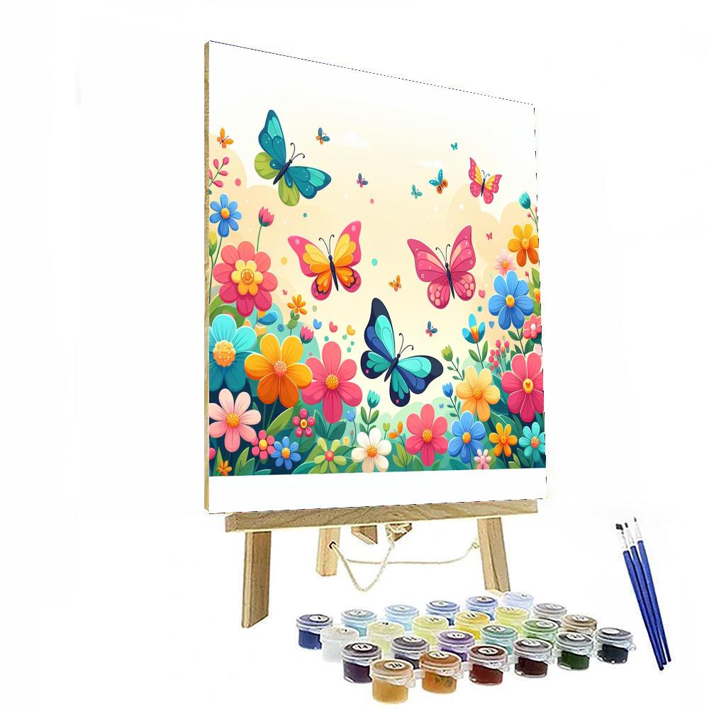 Butterfly Blossom Journey Paint By Numbers Art