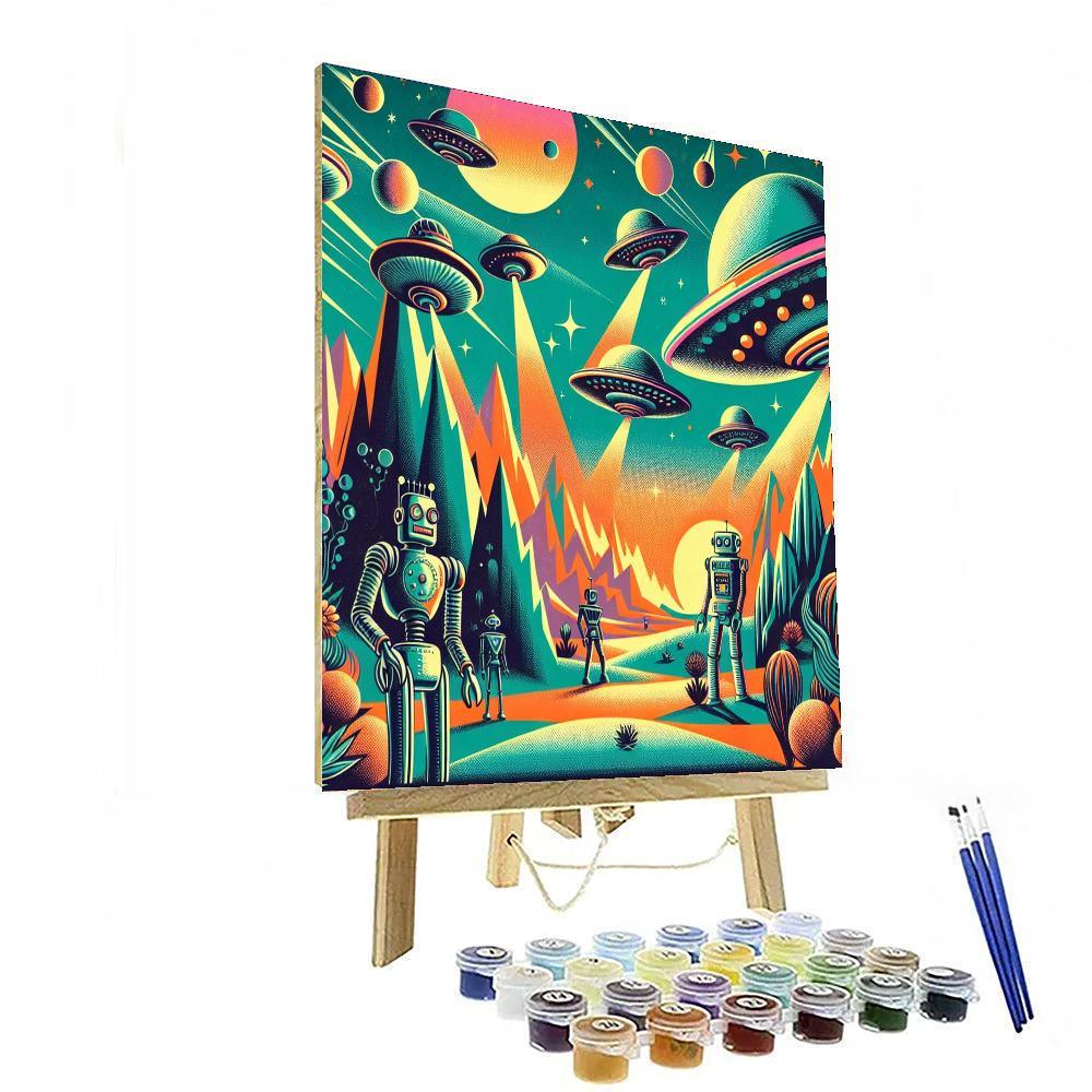 Retro Sci-fi Universe Painting Number Kit