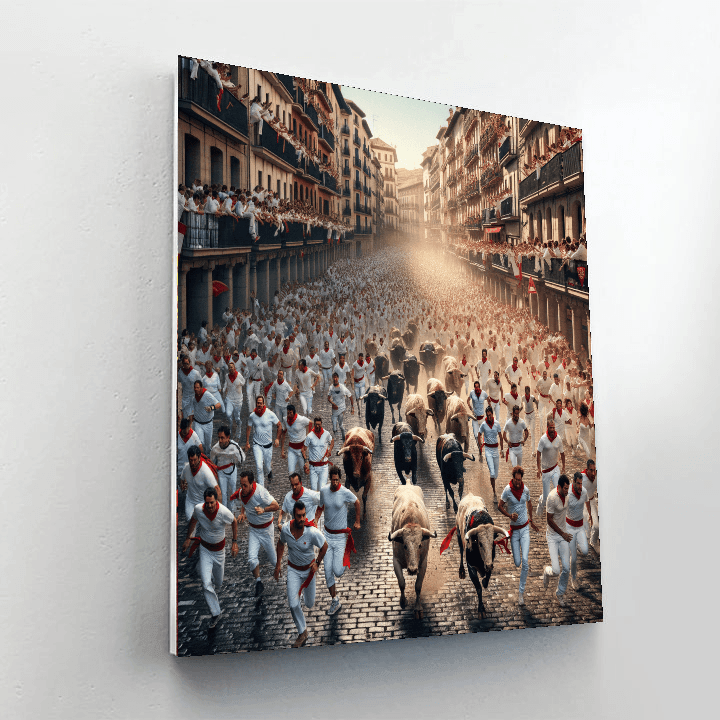 San Fermin Running Of The Bulls - Pamplona Numbered Painting Kits