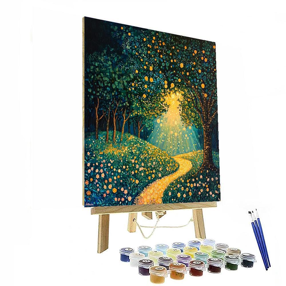 Gustav Klimt Inspired Ethereal Glade  Number Painting