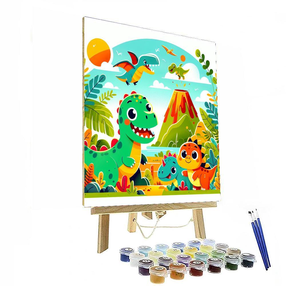 Dinosaur Friends On Adventure DIY Paint By Numbers