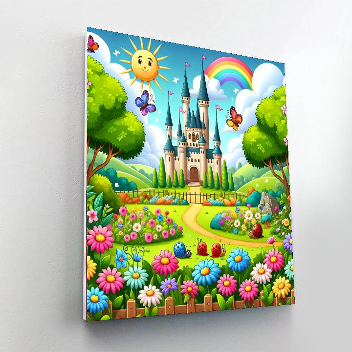 Charming Castle Gardens Painting Number Kit