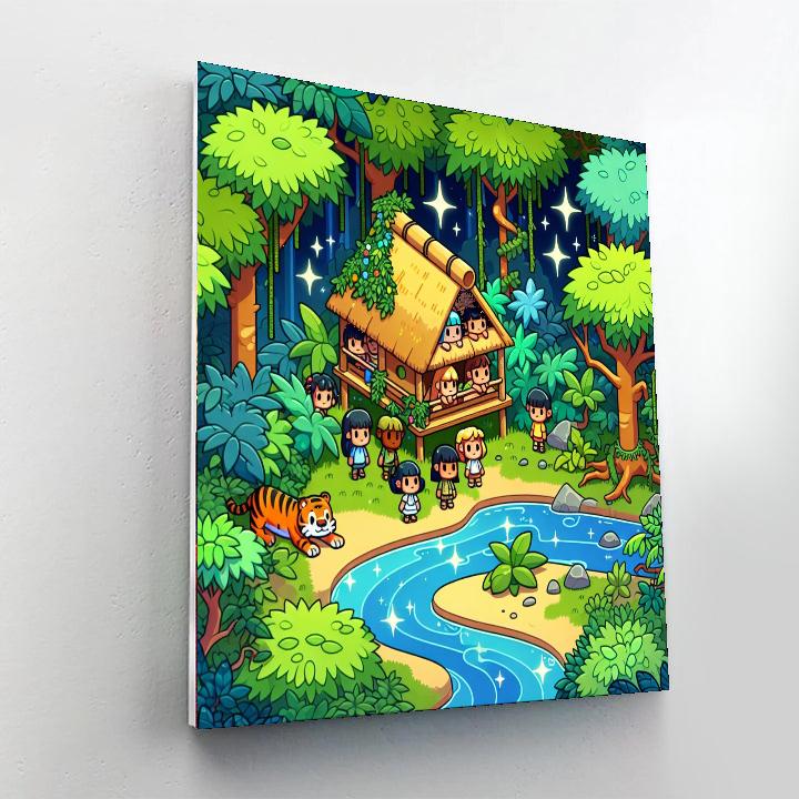 Secret Jungle Hideout Paint By Numbers Art