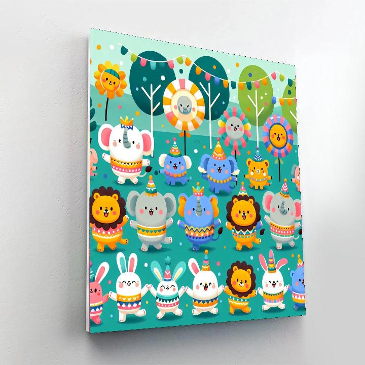 Animal Parade Festival Paint By Numbers Art