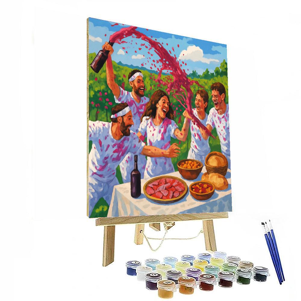 San Vino Wine Fight - La Rioja, Spain Paint By Numbers Art