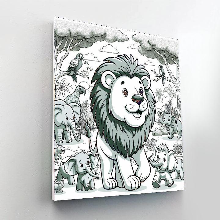Lively Lion's Jungle Parade Paint By Numbers