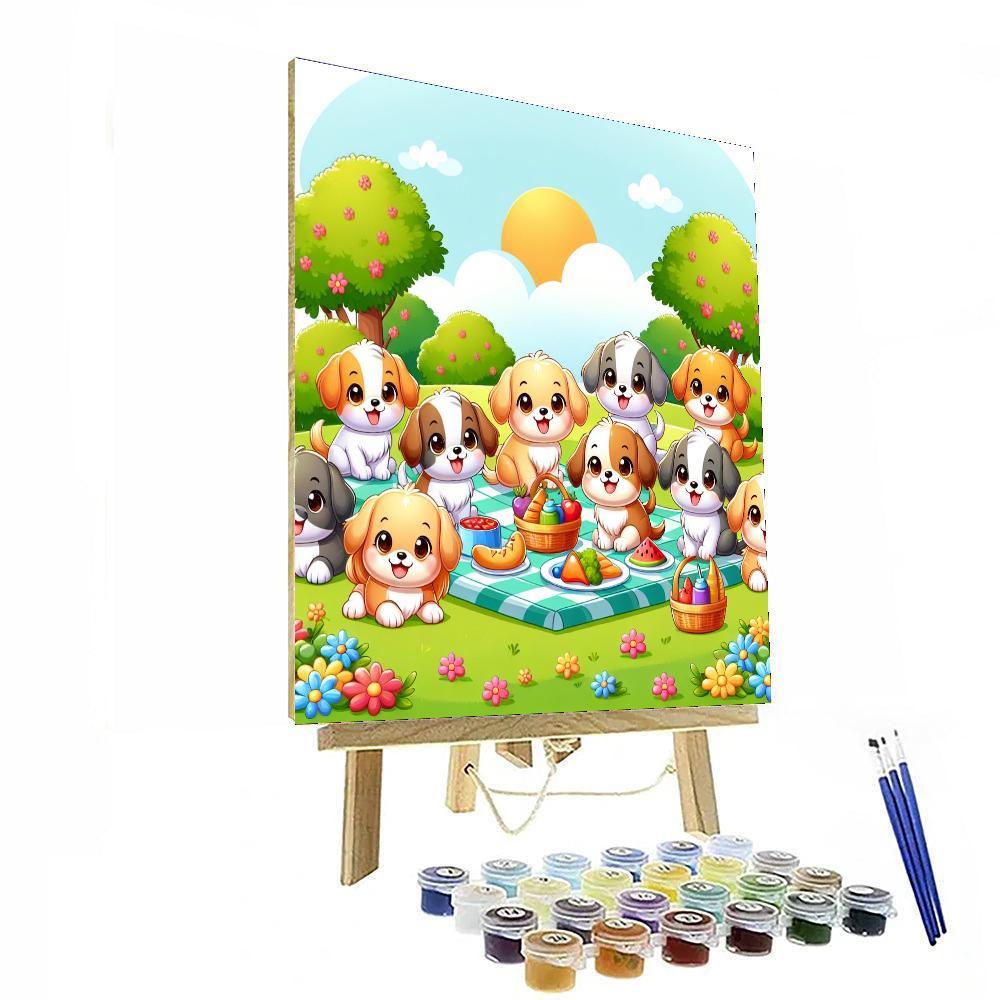 Puppy Picnic Fun Paint By Color
