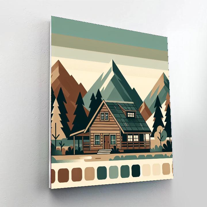 Mountain Cabin Retreat Paint By Numbers Art