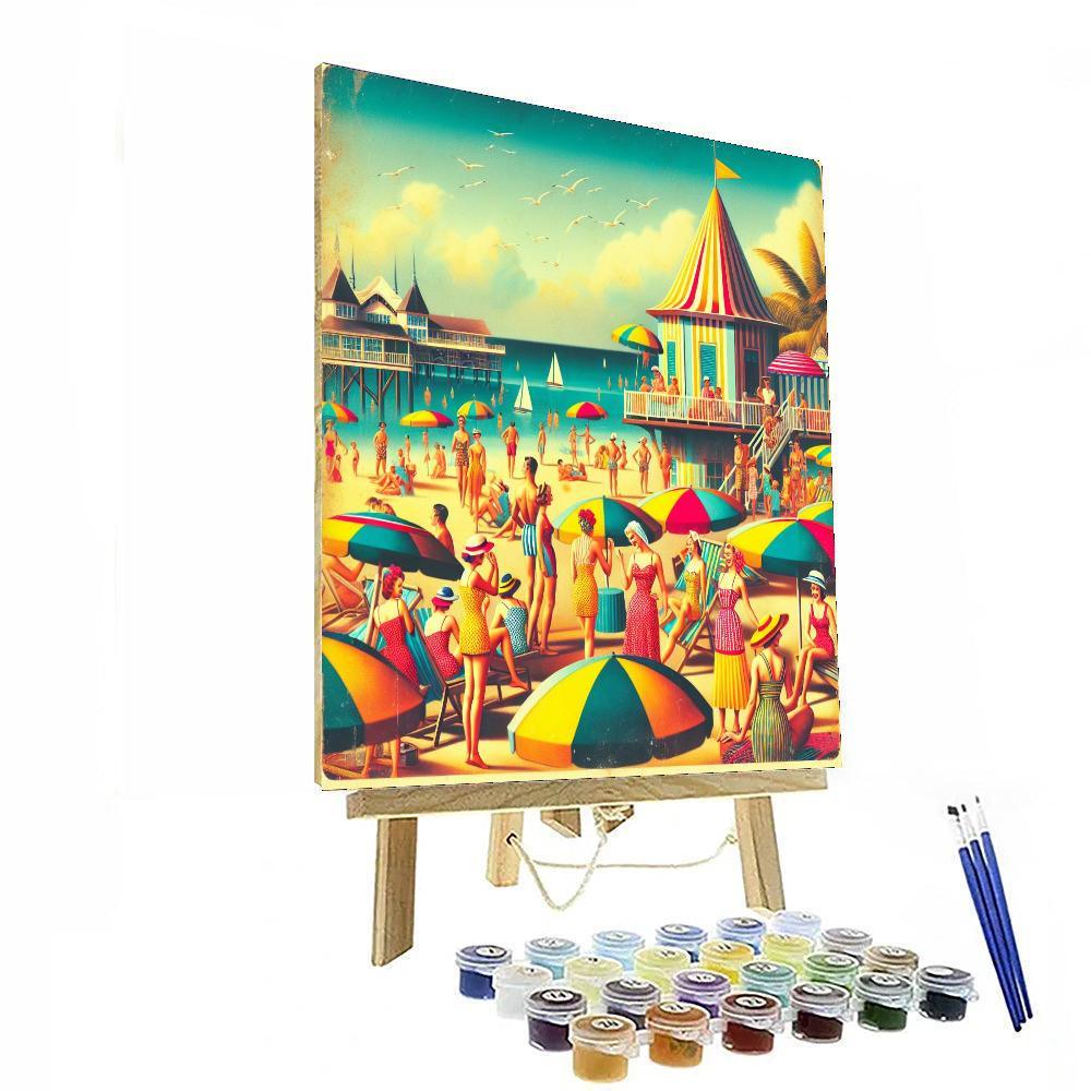 Retro Beach Resort DIY Paint By Numbers