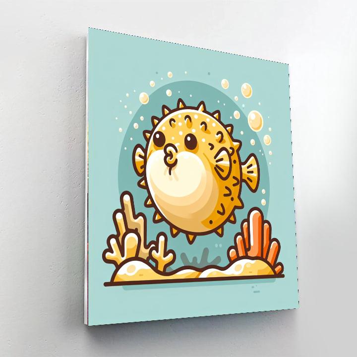Peppy Pufferfish Paint By Numbers Art