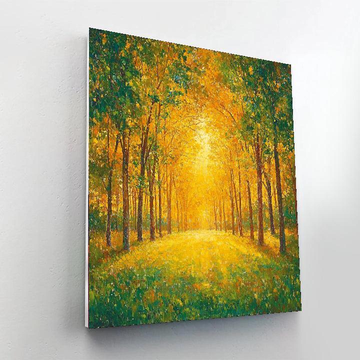 Georges Seurat Inspired Sunlit Forest Canopy  Paint By Numbers Art