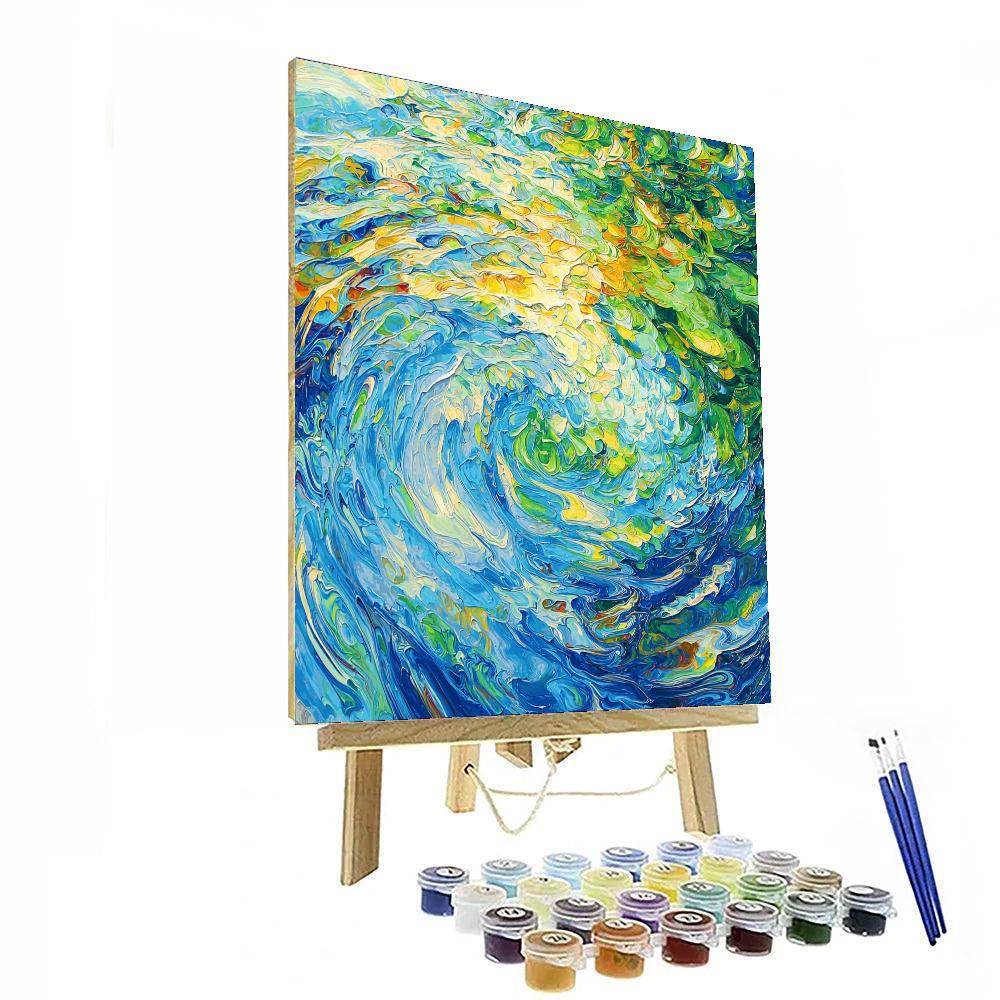 Georges Seurat Inspired Colorful Currents  Paint By Numbers Art
