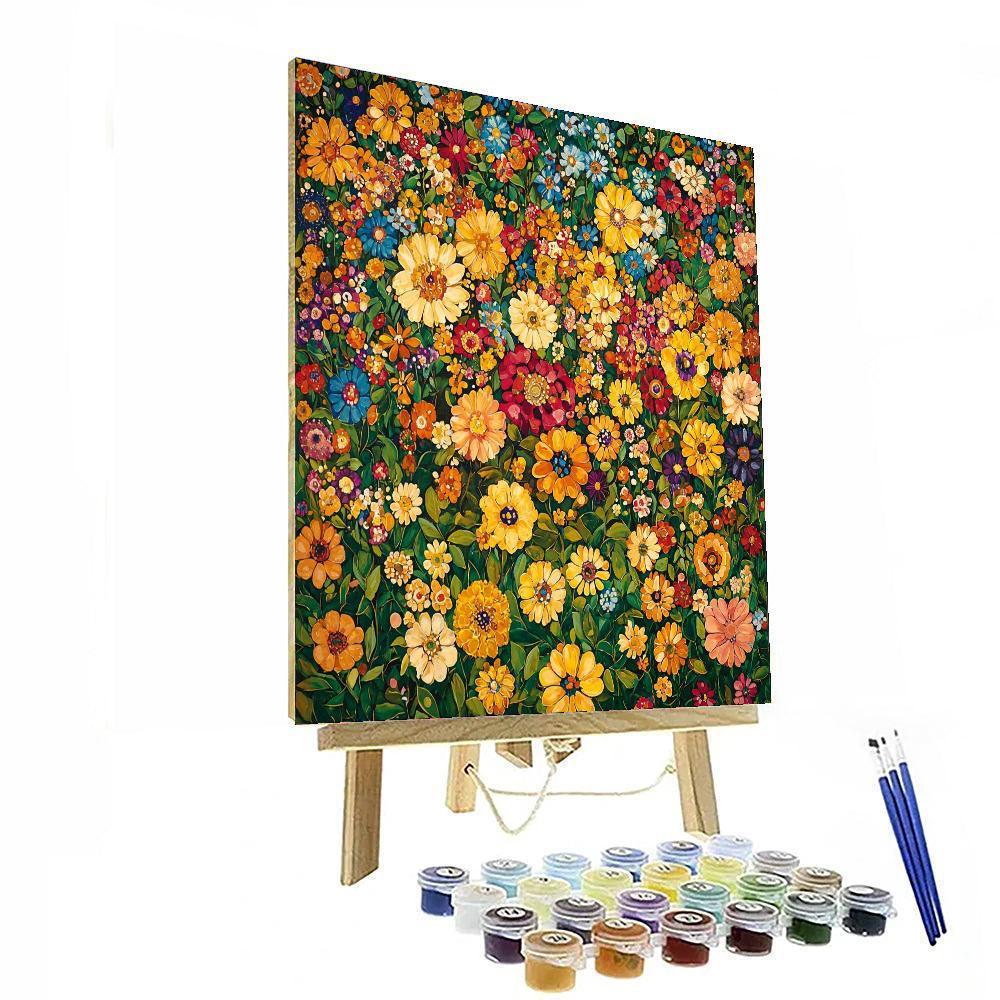 Gustav Klimt Inspired Breezy Blooms  DIY Paint By Numbers