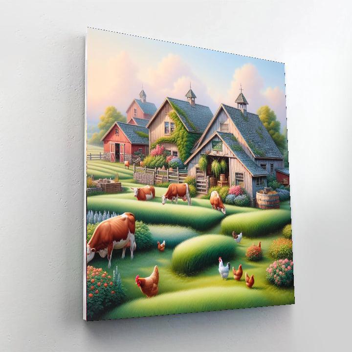 Harmonious Farmyard Scene Paint By Numbers Kits